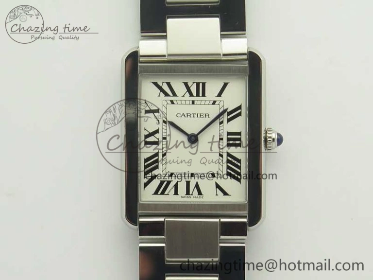 Tank Solo Ladies 28mm SS K11F 1:1 Best Edition White Dial on SS Bracelet Ronda Quartz