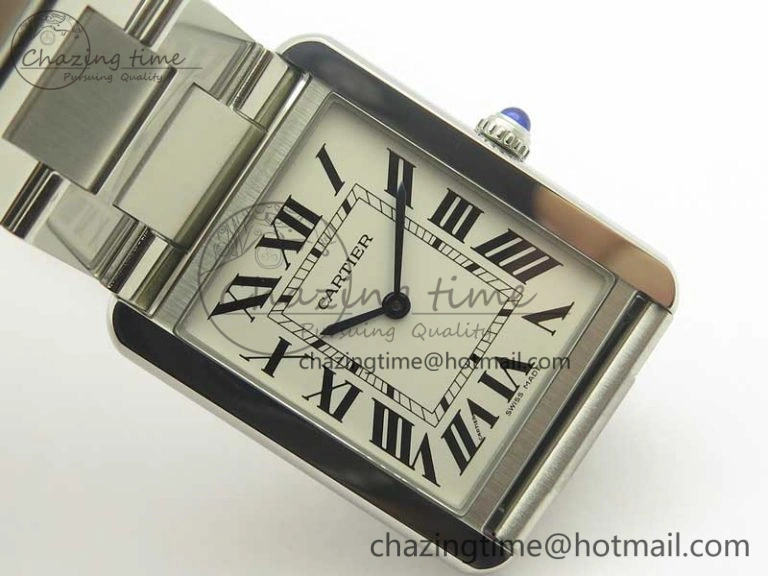 Tank Solo Ladies 28mm SS K11F 1:1 Best Edition White Dial on SS Bracelet Ronda Quartz