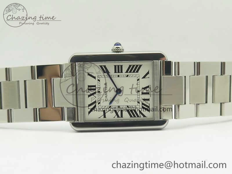 Tank Solo Ladies 28mm SS K11F 1:1 Best Edition White Dial on SS Bracelet Ronda Quartz