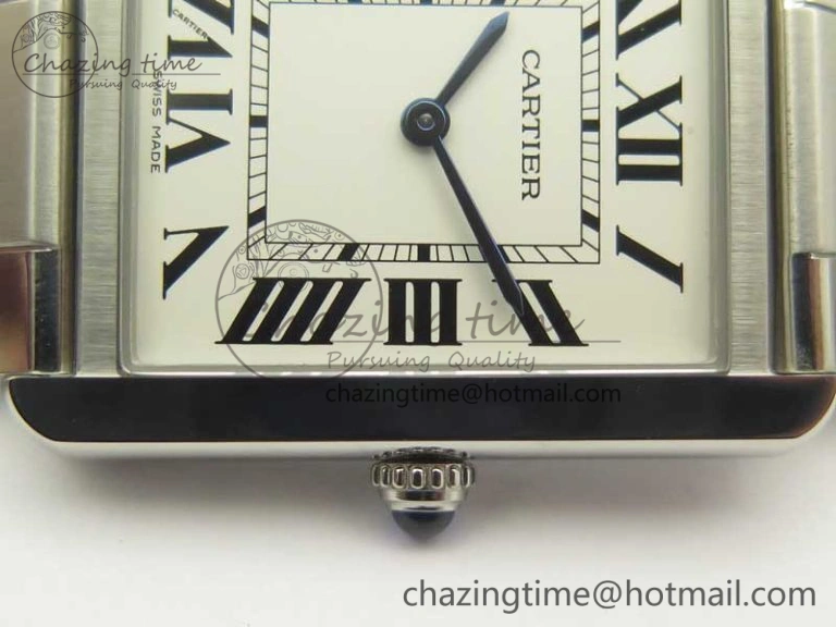 Tank Solo Ladies 28mm SS K11F 1:1 Best Edition White Dial on SS Bracelet Ronda Quartz