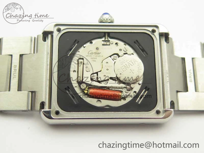 Tank Solo Ladies 28mm SS K11F 1:1 Best Edition White Dial on SS Bracelet Ronda Quartz