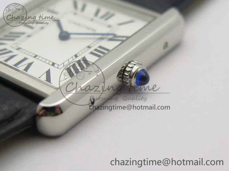 Tank Solo Ladies 28mm SS ZF 1:1 Best Edition White Dial On Leather Strap Ronda Quartz