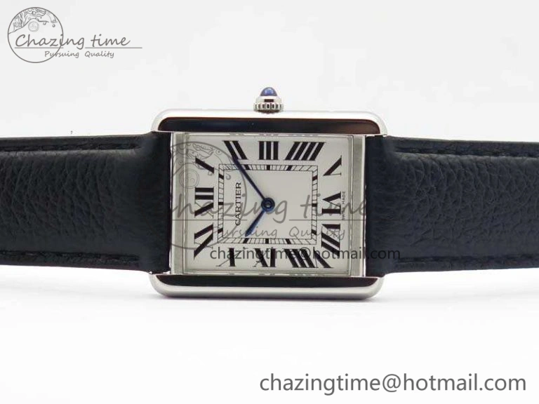 Tank Solo Ladies 28mm SS ZF 1:1 Best Edition White Dial On Leather Strap Ronda Quartz