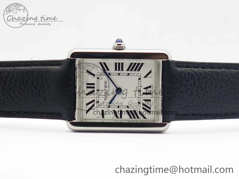 Tank Solo Ladies 28mm SS ZF 1:1 Best Edition White Dial On Leather Strap Ronda Quartz