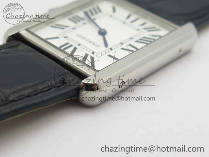 Tank Solo W5200002 Ladies 28mm SS LMF 1:1 Best Edition White Dial On Leather Strap Ronda Quartz