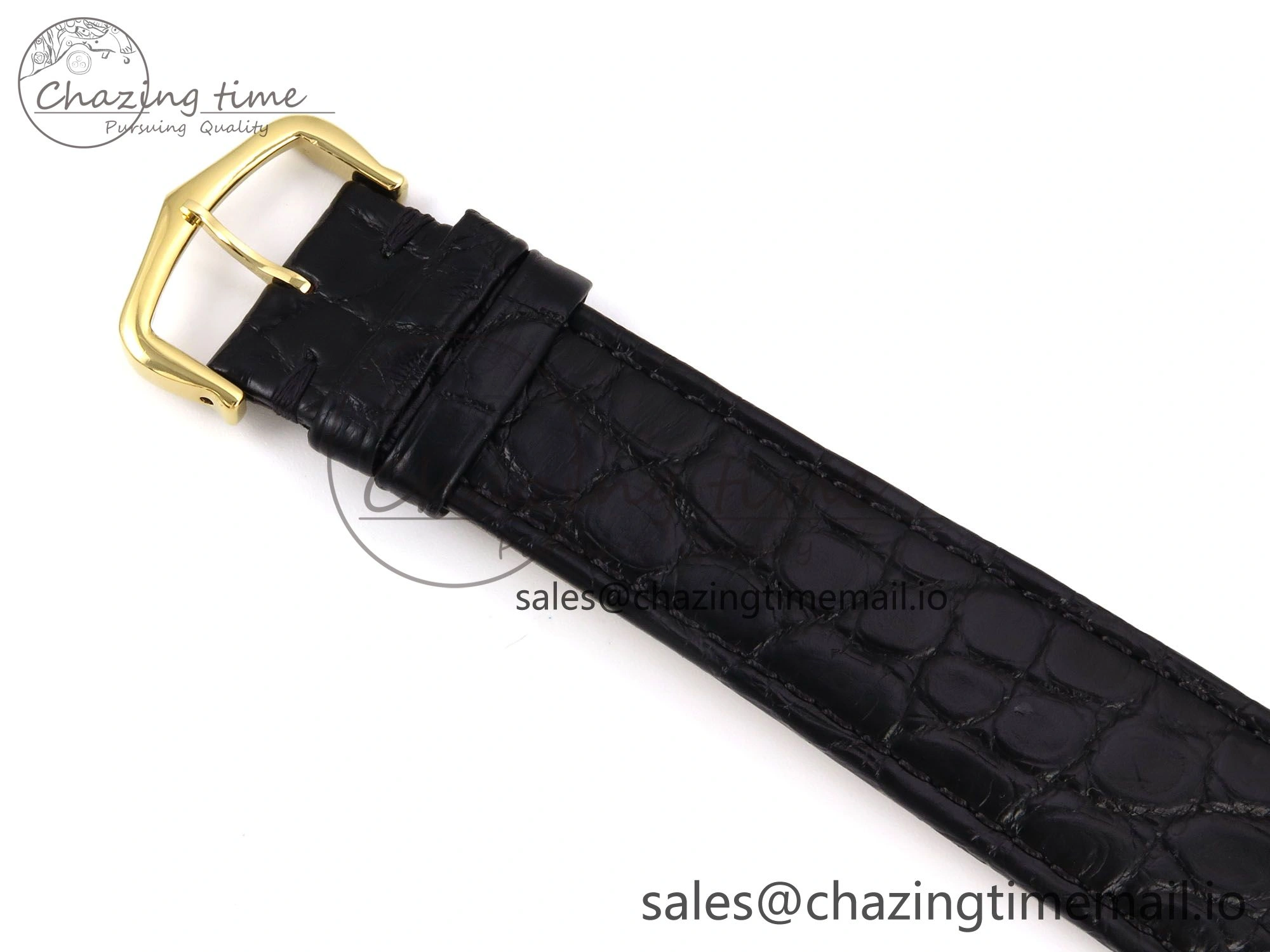 Tank Solo YG AF 1:1 Best Edition White Dial Diamonds Bezel on Black Leather Strap Ronda Quartz