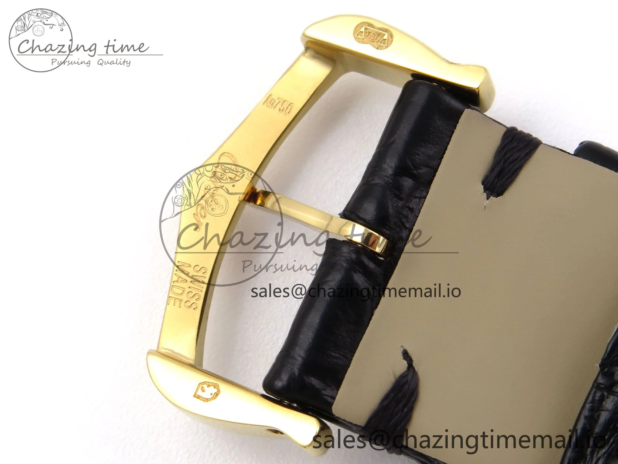 Tank Solo YG AF 1:1 Best Edition White Dial Diamonds Bezel on Black Leather Strap Ronda Quartz