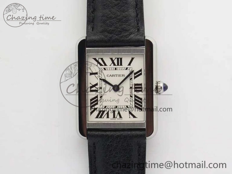 Tank W5200002 Ladies 25mm SS GPF 1:1 Best Edition White Dial On Leather Strap Ronda Quartz