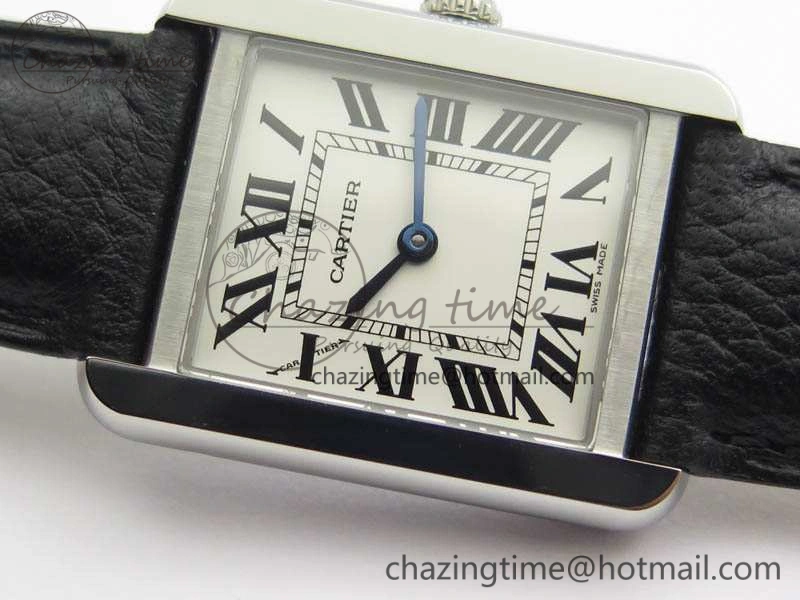Tank W5200002 Ladies 25mm SS GPF 1:1 Best Edition White Dial On Leather Strap Ronda Quartz