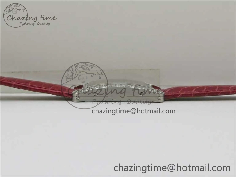 Tank WJTA0029 29mm 8848F Crystal Bezel SS Silver Dial on Pink Croco Strap Ronda Quartz