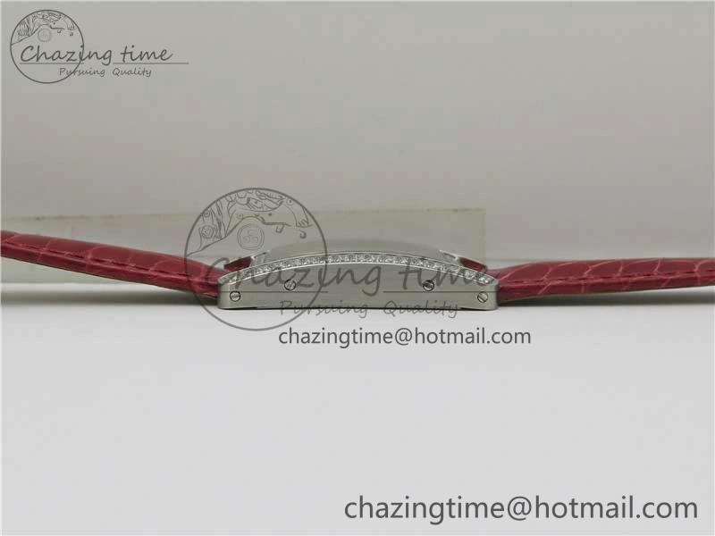 Tank WJTA0029 29mm 8848F Crystal Bezel SS Silver Dial on Pink Croco Strap Ronda Quartz