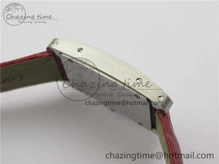 Tank WJTA0029 29mm 8848F Crystal Bezel SS Silver Dial on Pink Croco Strap Ronda Quartz