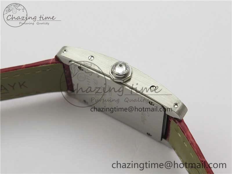 Tank WJTA0029 29mm 8848F Crystal Bezel SS Silver Dial on Pink Croco Strap Ronda Quartz