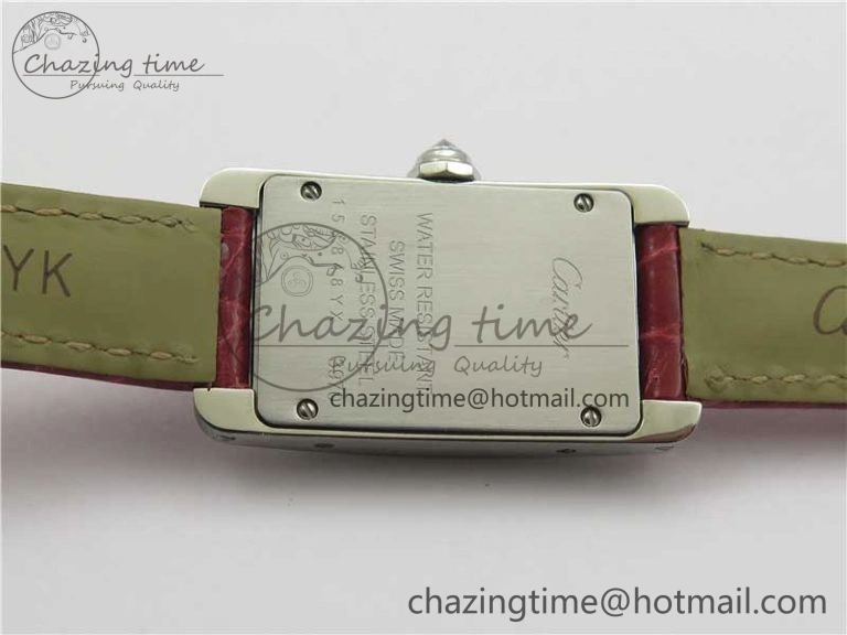 Tank WJTA0029 29mm 8848F Crystal Bezel SS Silver Dial on Pink Croco Strap Ronda Quartz
