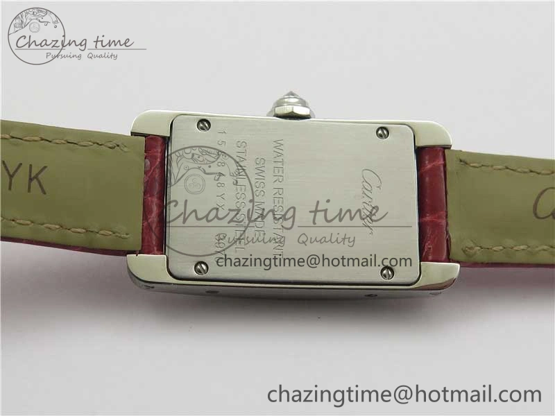 Tank WJTA0029 29mm 8848F Crystal Bezel SS Silver Dial on Pink Croco Strap Ronda Quartz