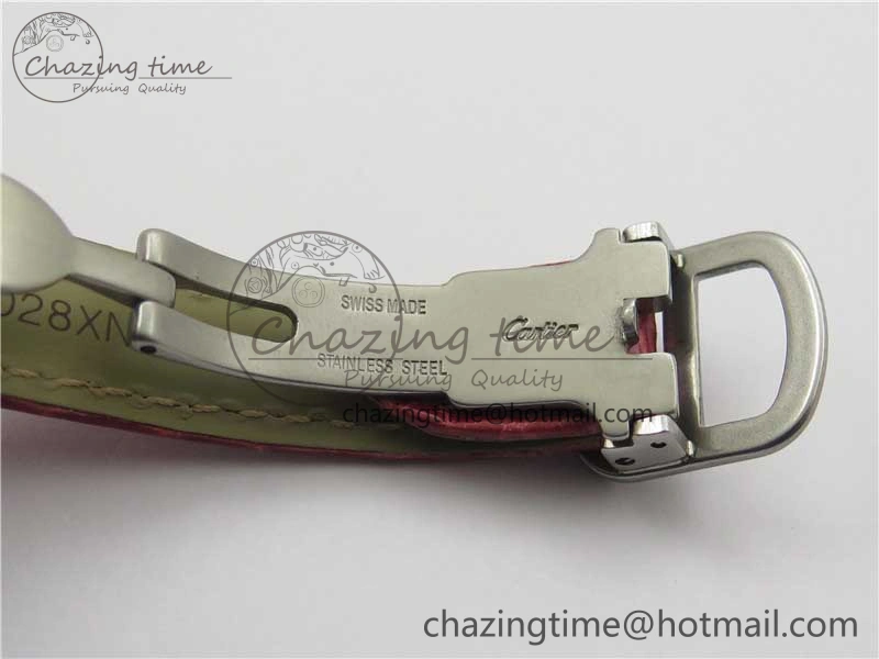 Tank WJTA0029 29mm 8848F Crystal Bezel SS Silver Dial on Pink Croco Strap Ronda Quartz