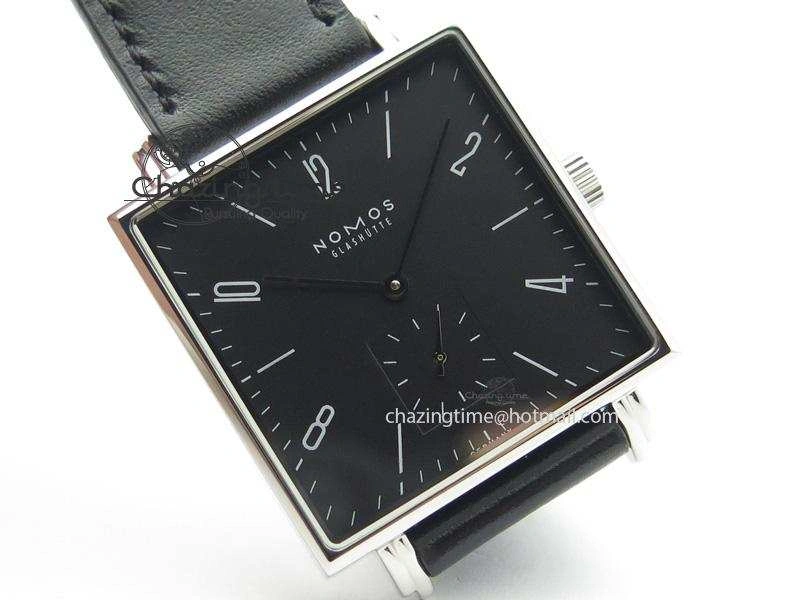 Tetra SS Black Dial On Black Leather Strap A2813