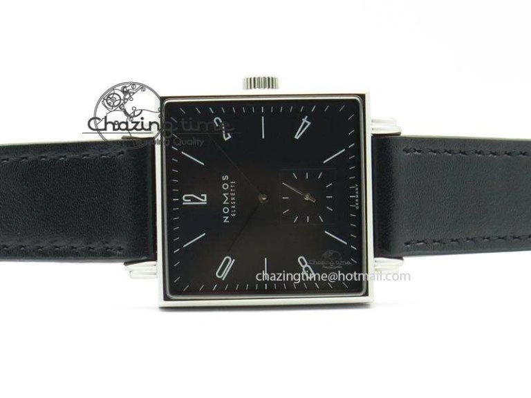 Tetra SS Black Dial On Black Leather Strap A2813