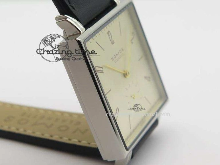 Tetra SS Gold Dial On Black Leather Strap A2813