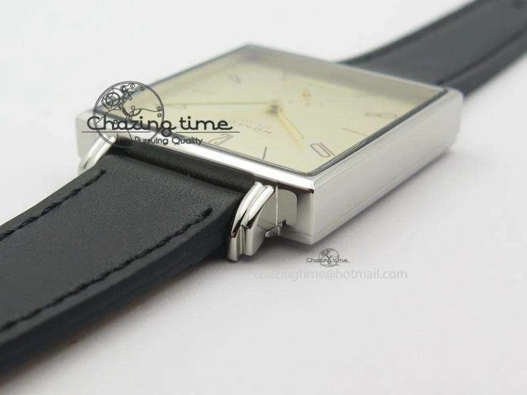 Tetra SS Gold Dial On Black Leather Strap A2813
