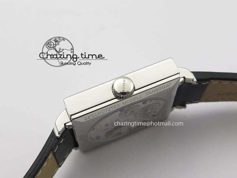 Tetra SS Gold Dial On Black Leather Strap A2813