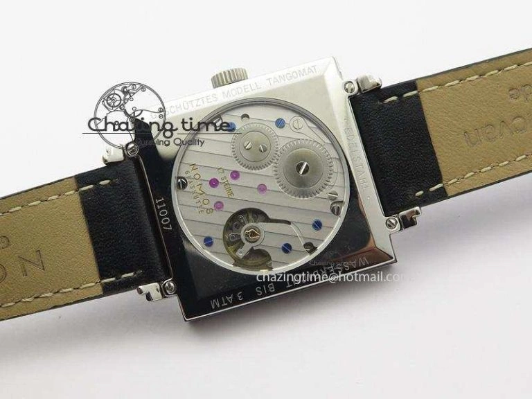 Tetra SS Gold Dial On Black Leather Strap A2813