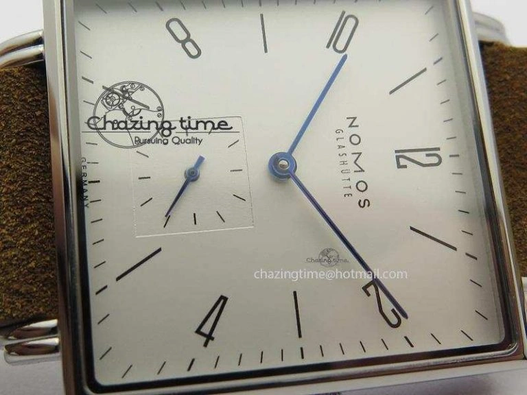 Tetra SS White Dial On Brown Leather Strap A2813