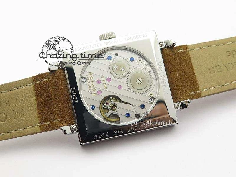 Tetra SS White Dial On Brown Leather Strap A2813