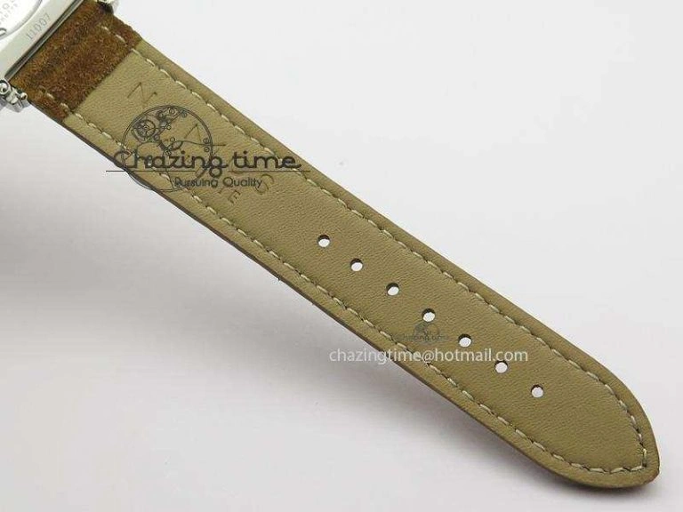 Tetra SS White Dial On Brown Leather Strap A2813