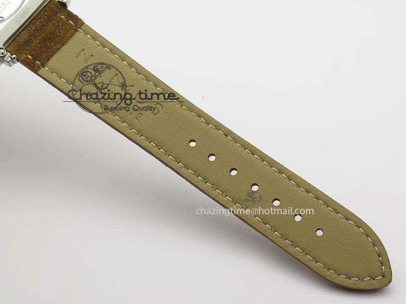 Tetra SS White Dial On Brown Leather Strap A2813