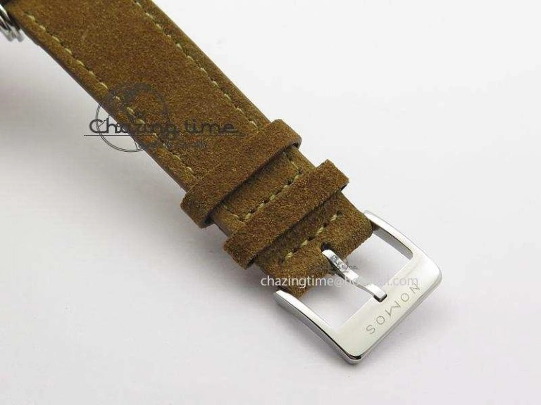 Tetra SS White Dial On Brown Leather Strap A2813