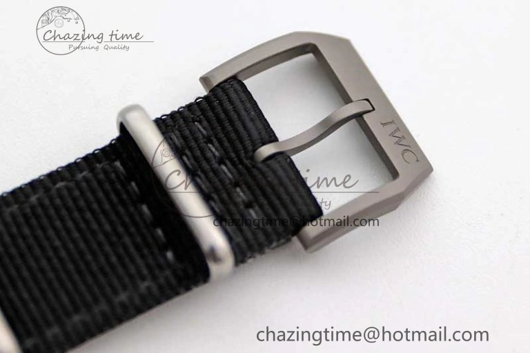 Top Gun IW326901 Ceramic M+F 1:1 Best Edition Black Dial on Black Nylon Strap A2892