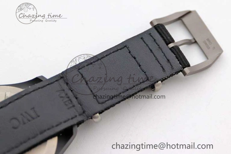 Top Gun IW326901 Ceramic M+F 1:1 Best Edition Black Dial on Black Nylon Strap A2892