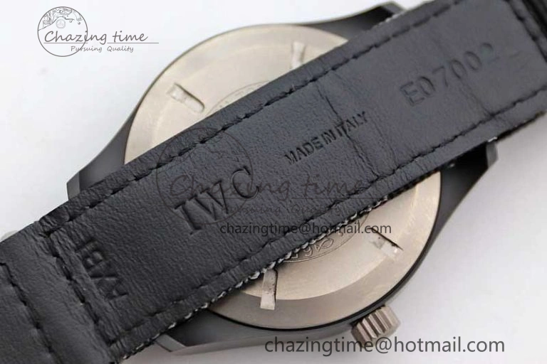 Top Gun IW326901 Ceramic M+F 1:1 Best Edition Black Dial on Black Nylon Strap A2892