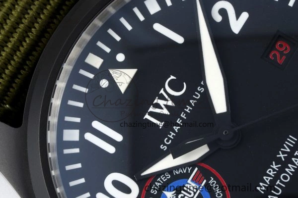 Top Gun Pilot Mark XVIII Limited “SFTI” M+F 1:1 Best Edition Black Dial on Green Nylon Strap A35111