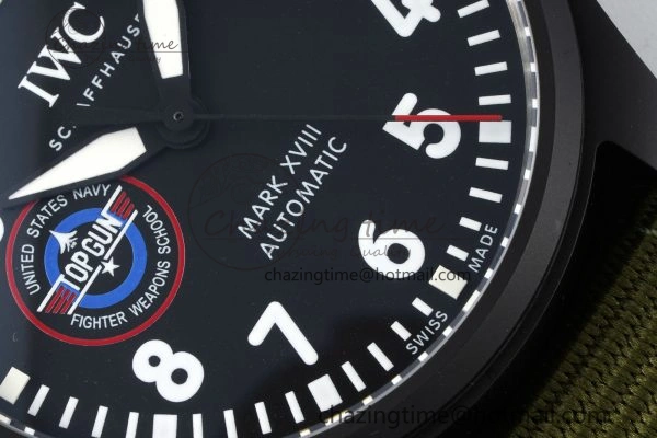Top Gun Pilot Mark XVIII Limited “SFTI” M+F 1:1 Best Edition Black Dial on Green Nylon Strap A35111
