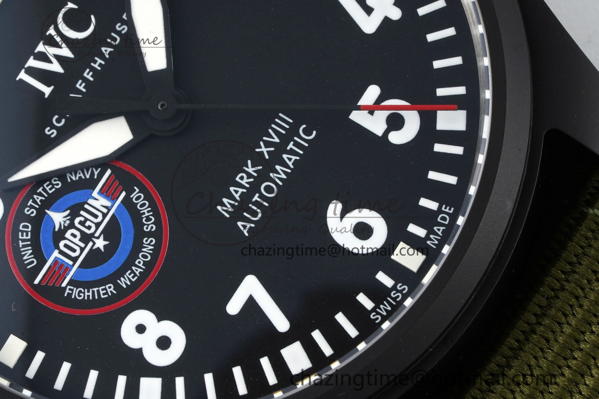 Top Gun Pilot Mark XVIII Limited “SFTI” M+F 1:1 Best Edition Black Dial on Green Nylon Strap A35111