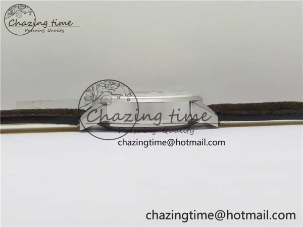 Top Time Chrono SS GF 1:1 Best Edition White Dial on Brown Leather Strap A7750