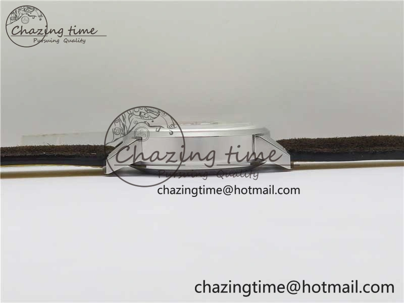 Top Time Chrono SS GF 1:1 Best Edition White Dial on Brown Leather Strap A7750
