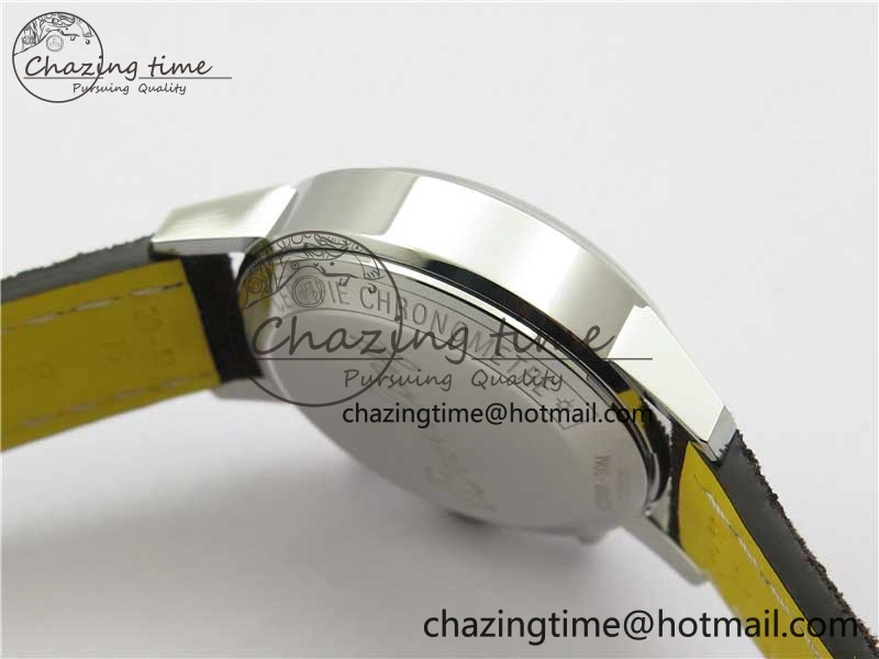 Top Time Chrono SS GF 1:1 Best Edition White Dial on Brown Leather Strap A7750