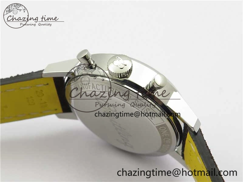 Top Time Chrono SS GF 1:1 Best Edition White Dial on Brown Leather Strap A7750