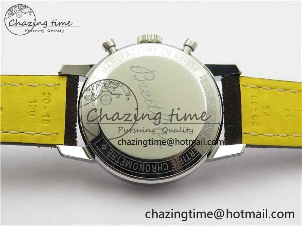 Top Time Chrono SS GF 1:1 Best Edition White Dial on Brown Leather Strap A7750