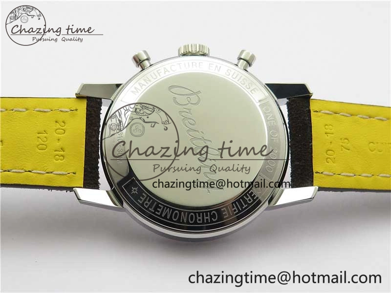 Top Time Chrono SS GF 1:1 Best Edition White Dial on Brown Leather Strap A7750