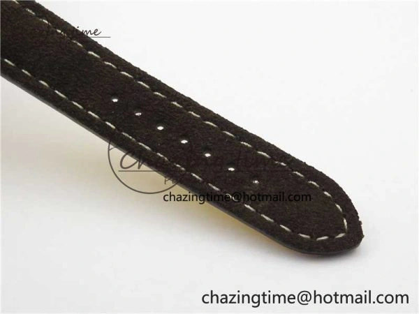 Top Time Chrono SS GF 1:1 Best Edition White Dial on Brown Leather Strap A7750