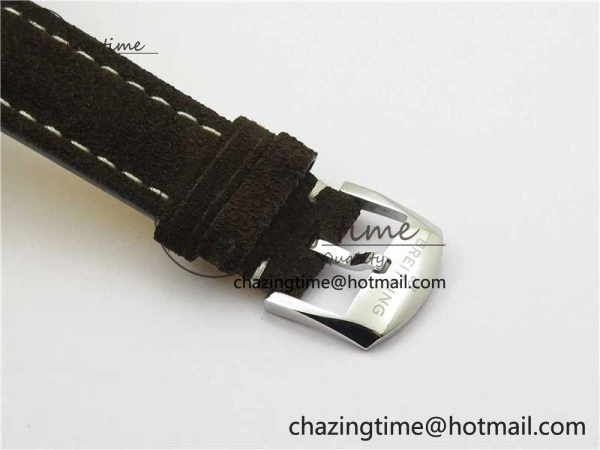 Top Time Chrono SS GF 1:1 Best Edition White Dial on Brown Leather Strap A7750