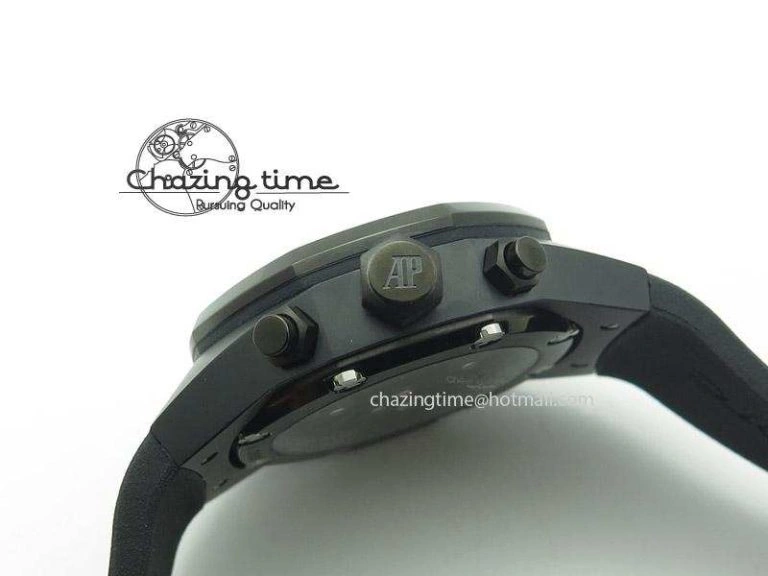 Tourbillon Concept GMT PVD Black Dial On Black Rubber Strap Japan Quartz