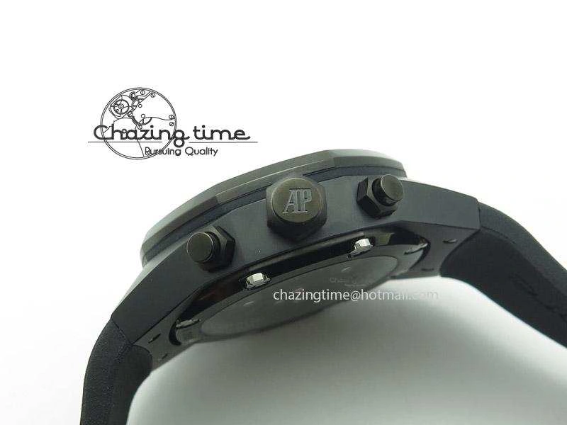 Tourbillon Concept GMT PVD Black Dial On Black Rubber Strap Japan Quartz