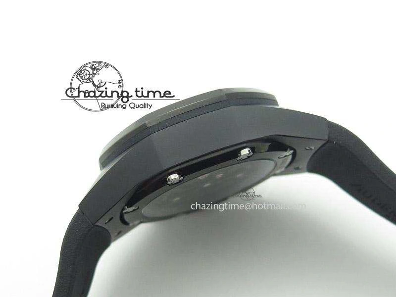 Tourbillon Concept GMT PVD Black Dial On Black Rubber Strap Japan Quartz