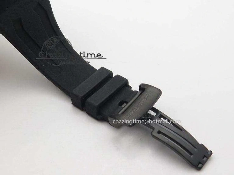 Tourbillon Concept GMT PVD Black Dial On Black Rubber Strap Japan Quartz