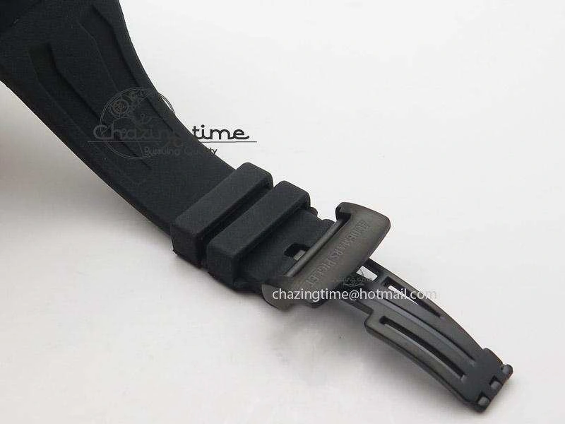 Tourbillon Concept GMT PVD Black Dial On Black Rubber Strap Japan Quartz